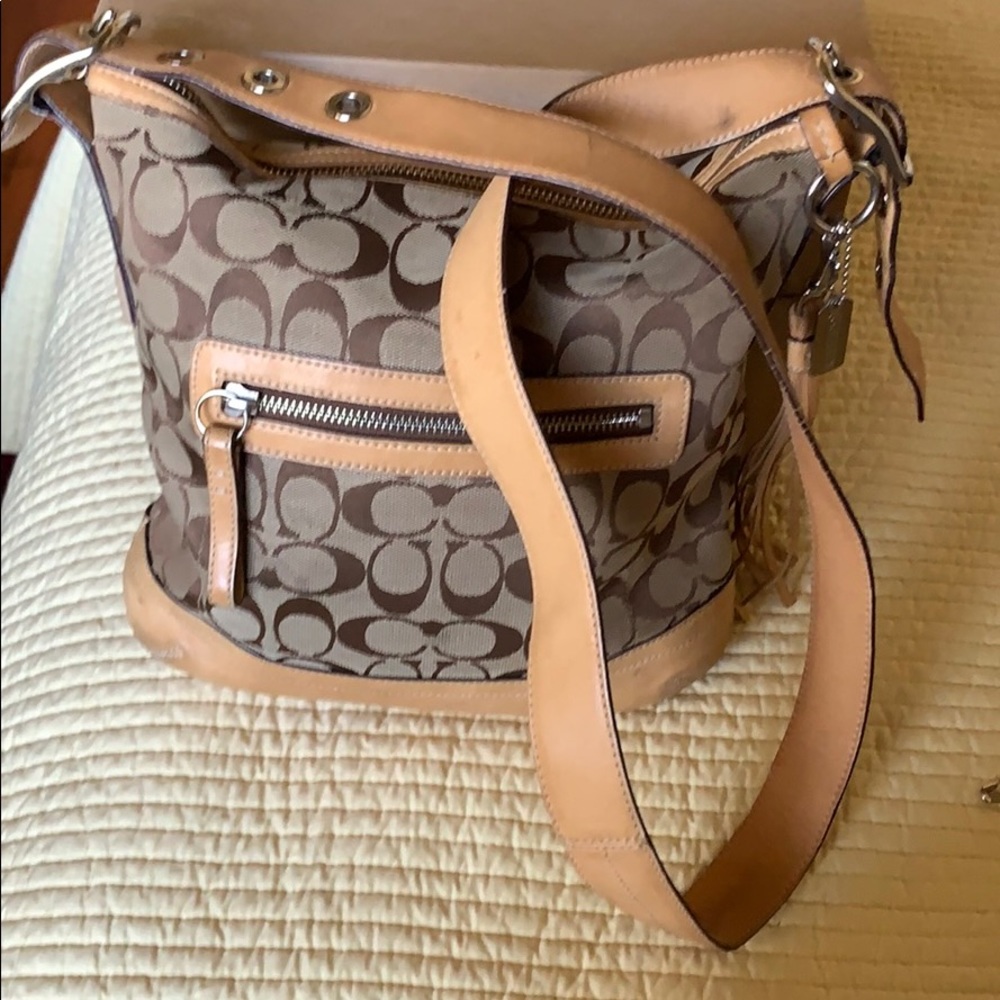 Coach Leather & Fabric Crossbody Purse